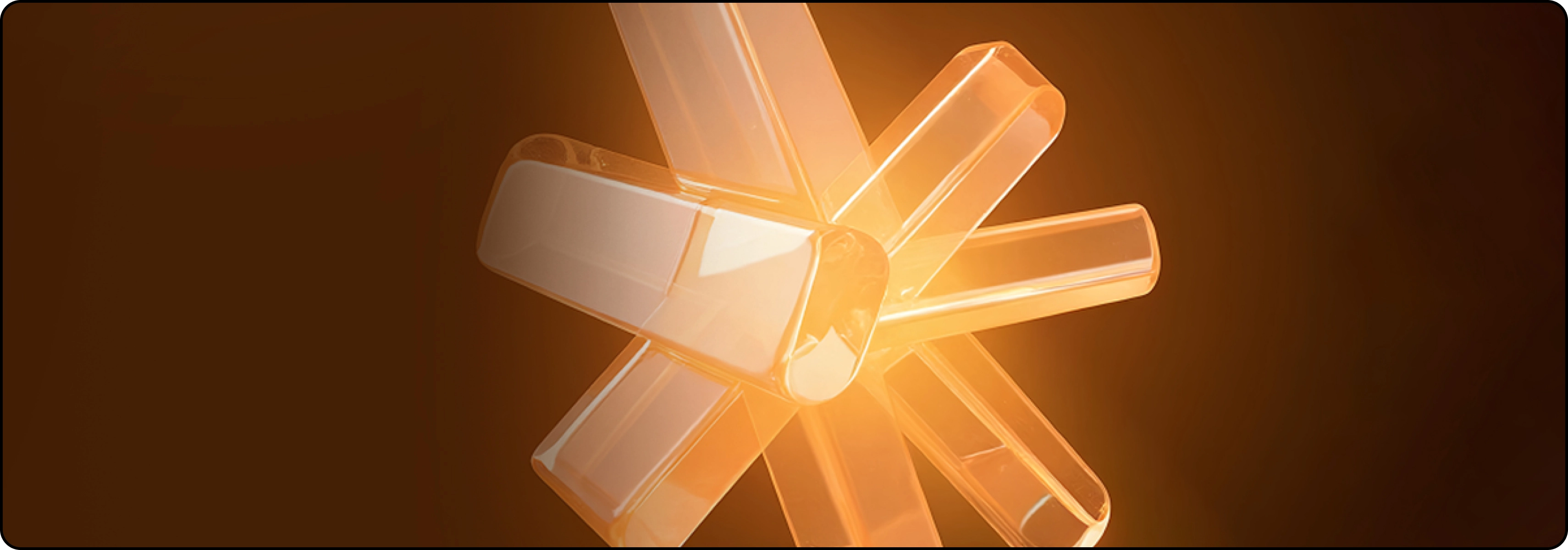 An orange glowing abstract object representing the theme of learning and educational innovation.