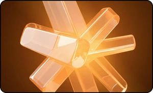 An orange glowing abstract object representing the theme of learning and educational innovation.