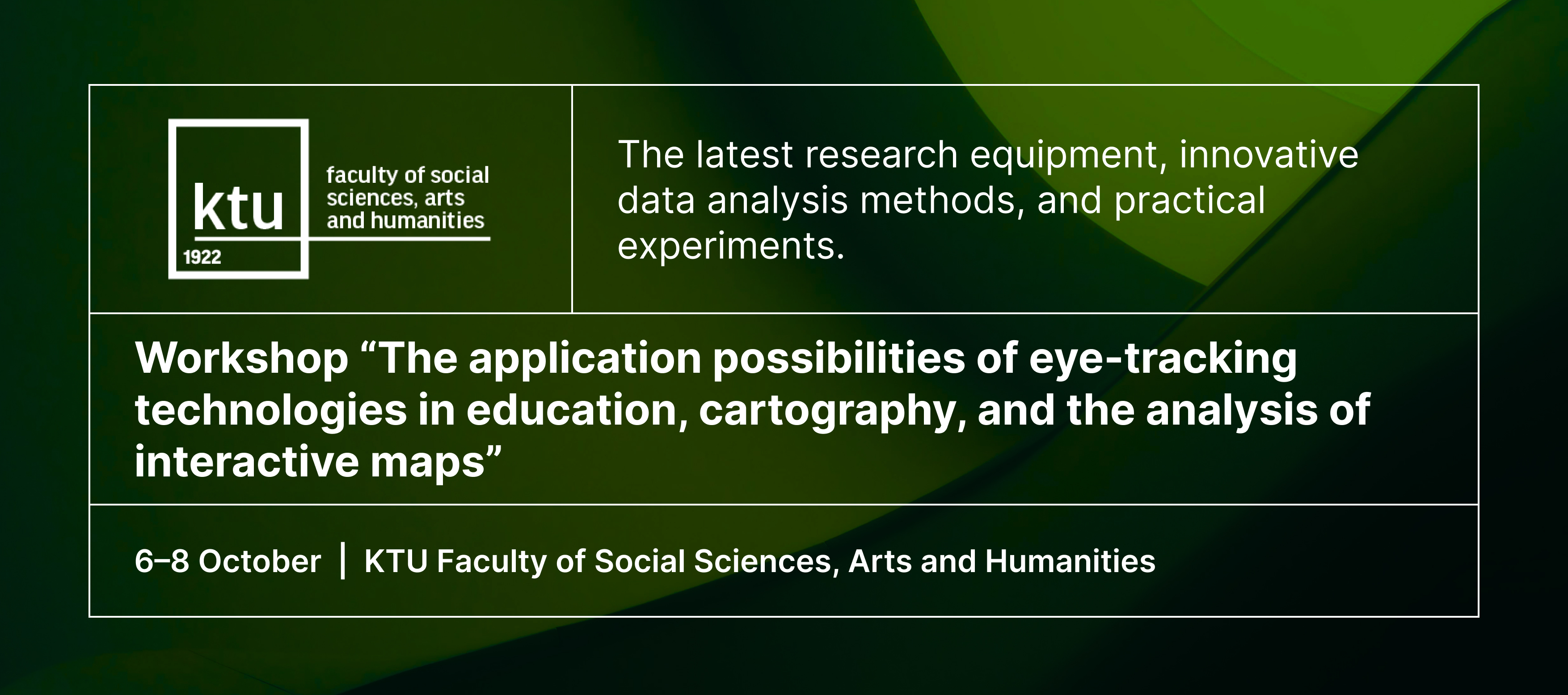 Workshop &ldquo;The application possibilities of eye-tracking technologies in education, cartography, and the analysis of interactive maps&rdquo;